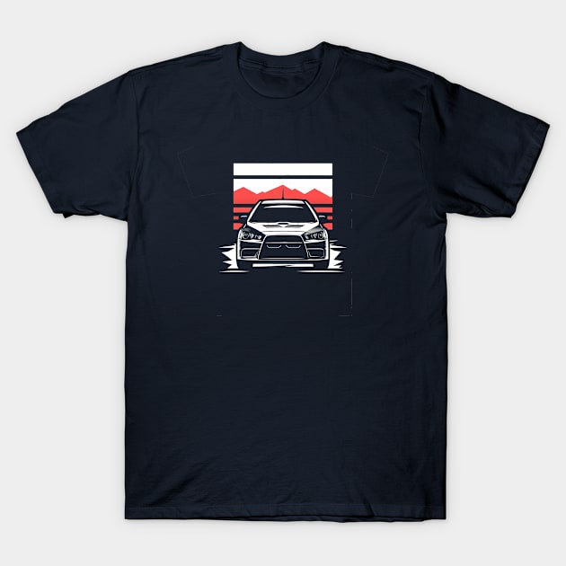 Mitsubishi Lancer Evo Rally Car T-Shirt by TaevasDesign